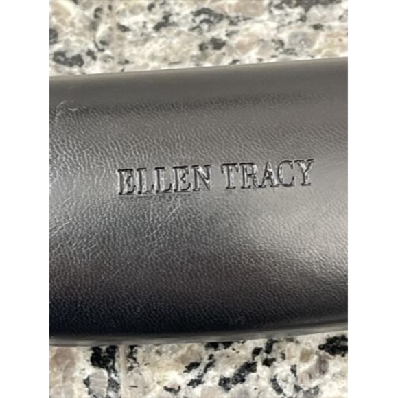 Ellen Tracy Glasses Case Black Hard Shell Red Interior - Picture 2 of 12
